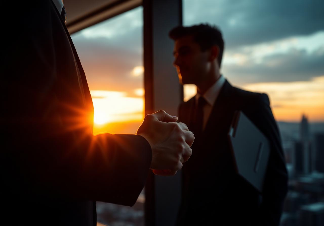 Empresários fechando contrato — direção e governo pessoal